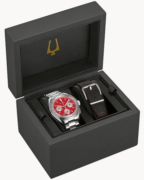 Red Dial Stainless Steel Combination Bracelet/Strap Lunar Pilot Red Dial Stainless Steel Combination Bracelet/Strap Lunar Pilot